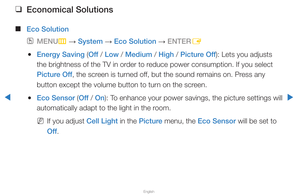 Economical solutions | Samsung PN43D430A3DXZA User Manual | Page 109 / 212