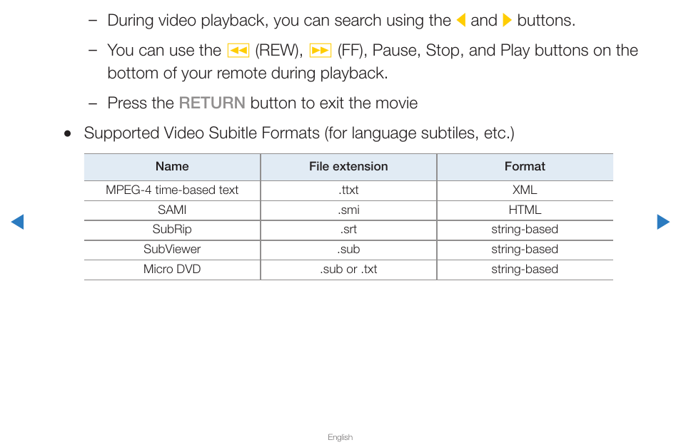Press the return button to exit the movie | Samsung PN43D430A3DXZA User Manual | Page 180 / 212