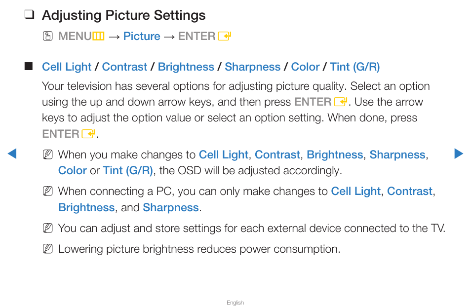 Adjusting picture settings | Samsung PN43D430A3DXZA User Manual | Page 27 / 212