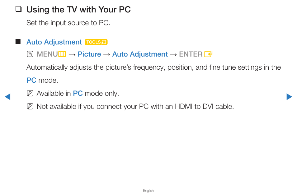 Using the tv with your pc | Samsung PN43D430A3DXZA User Manual | Page 40 / 212