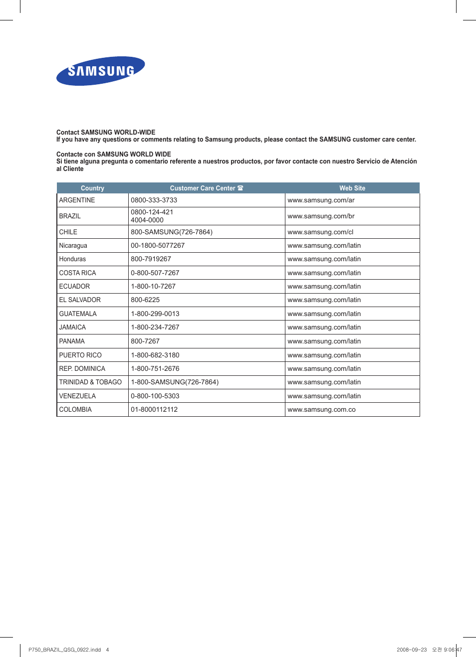 Samsung PL63A750T1FXZD User Manual | Page 5 / 5