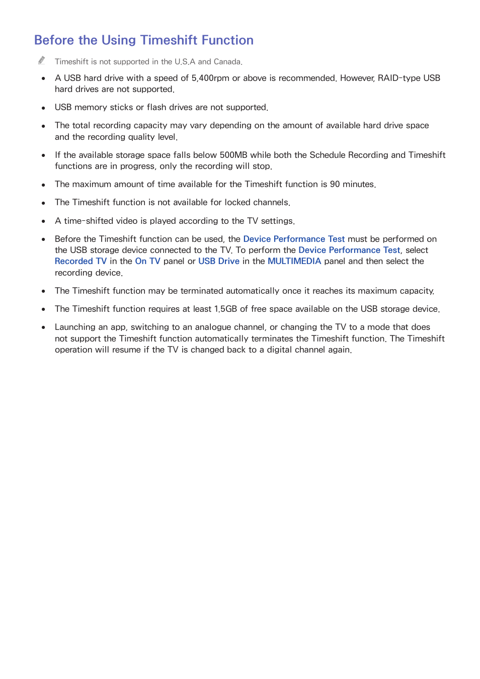 194 before the using timeshift function, Before the using timeshift function | Samsung UN32H5500AFXZA User Manual | Page 200 / 225