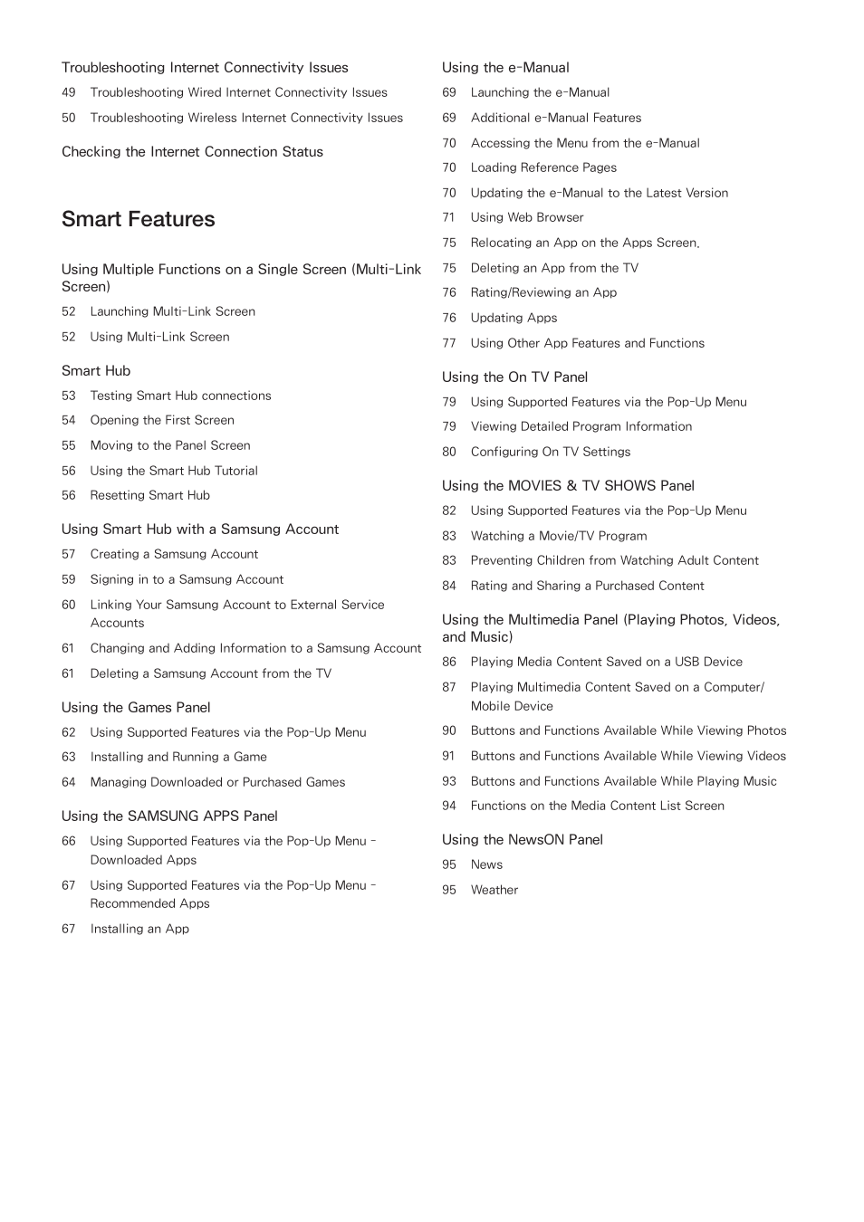 Smart features | Samsung UN32H5500AFXZA User Manual | Page 3 / 225