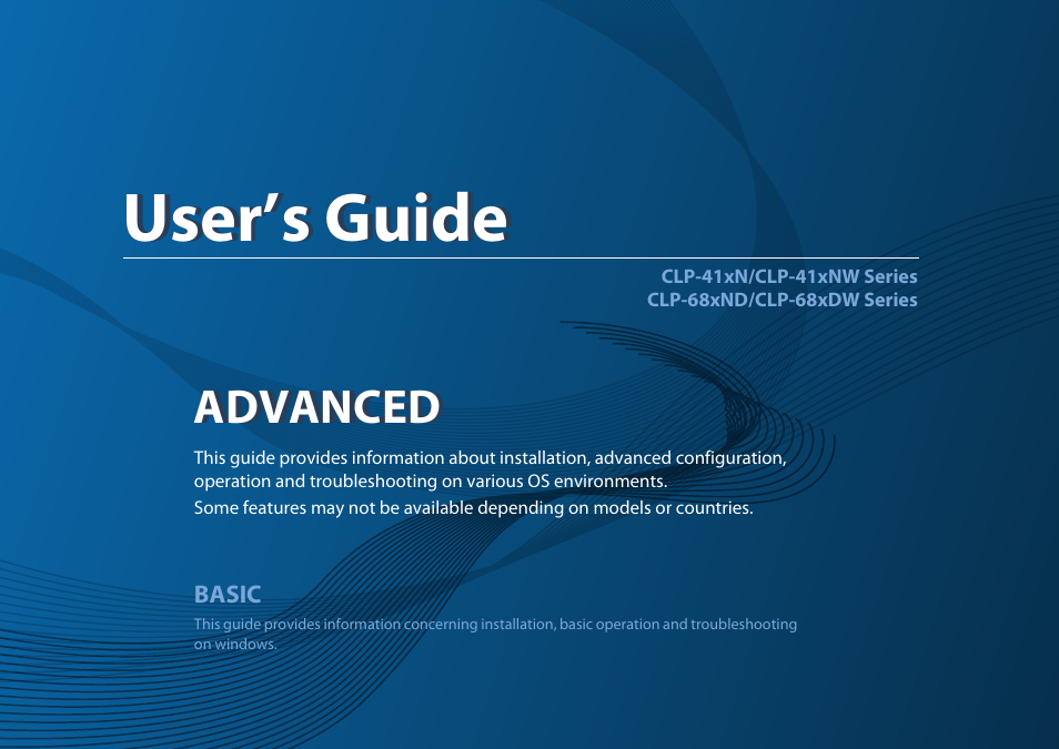 Advanced, User’s guide | Samsung CLP-415NW-XAA User Manual | Page 123 / 270