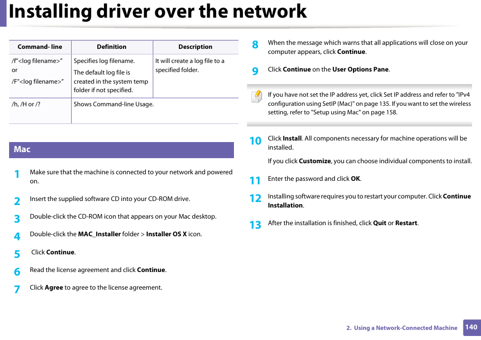 Installing driver over the network | Samsung CLP-415NW-XAA User Manual | Page 139 / 270