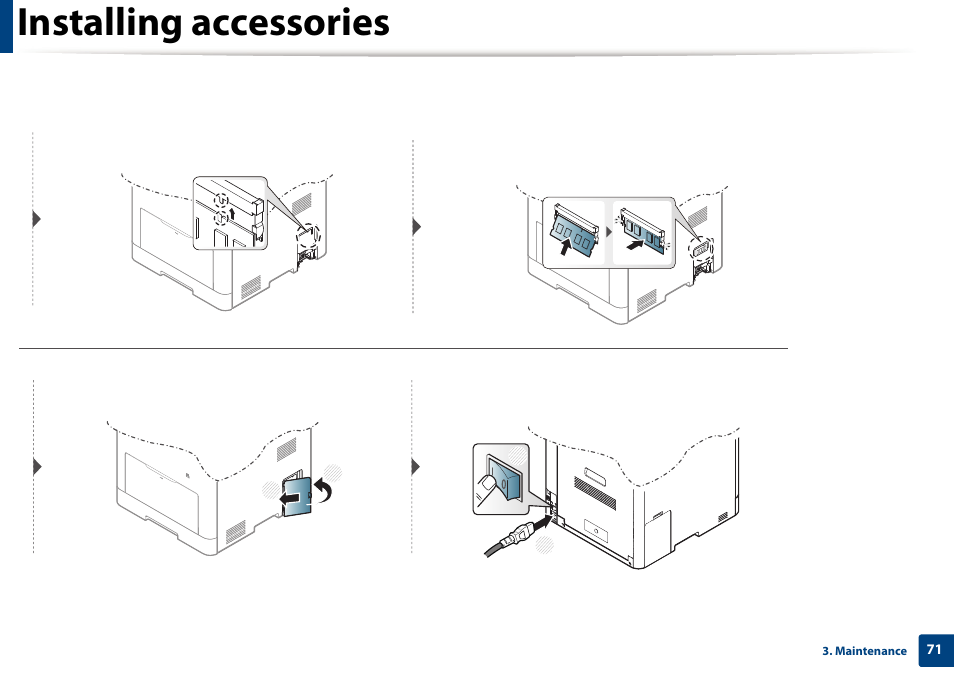 Installing accessories | Samsung CLP-415NW-XAA User Manual | Page 70 / 270