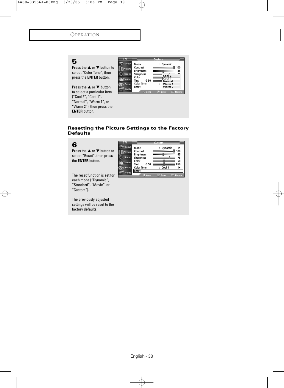 Samsung TXR3079WHNXXAA User Manual | Page 38 / 80