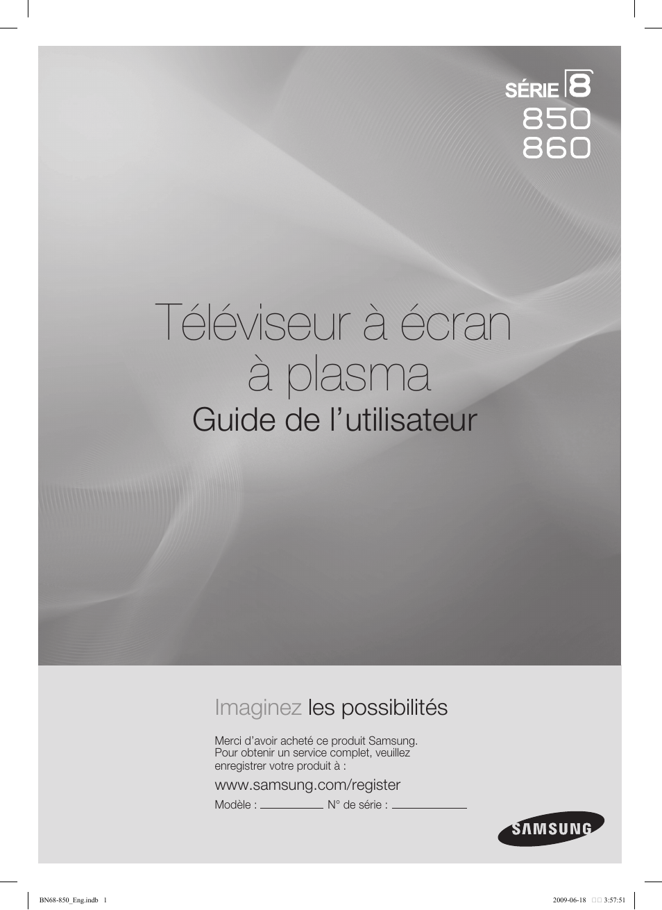 Téléviseur à écran à plasma, Guide de l’utilisateur | Samsung PN50B860Y2FXZA User Manual | Page 193 / 284