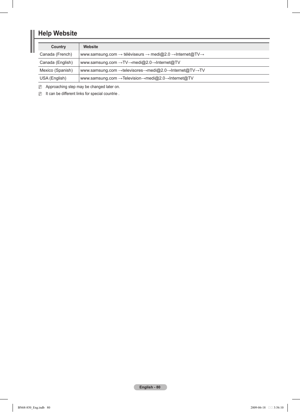 Help website | Samsung PN50B860Y2FXZA User Manual | Page 80 / 284