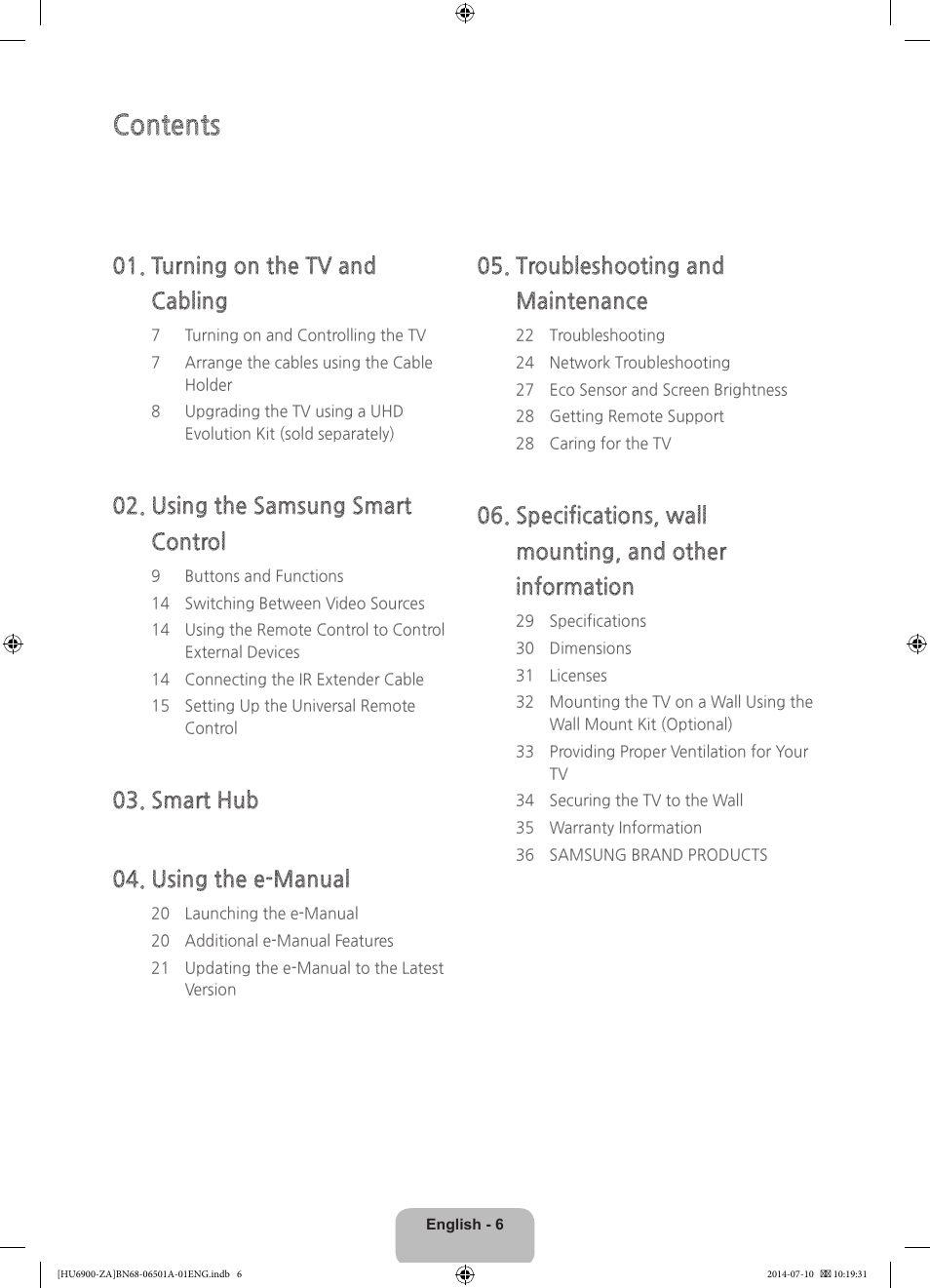 Samsung UN50HU6950FXZA User Manual | Page 6 / 40