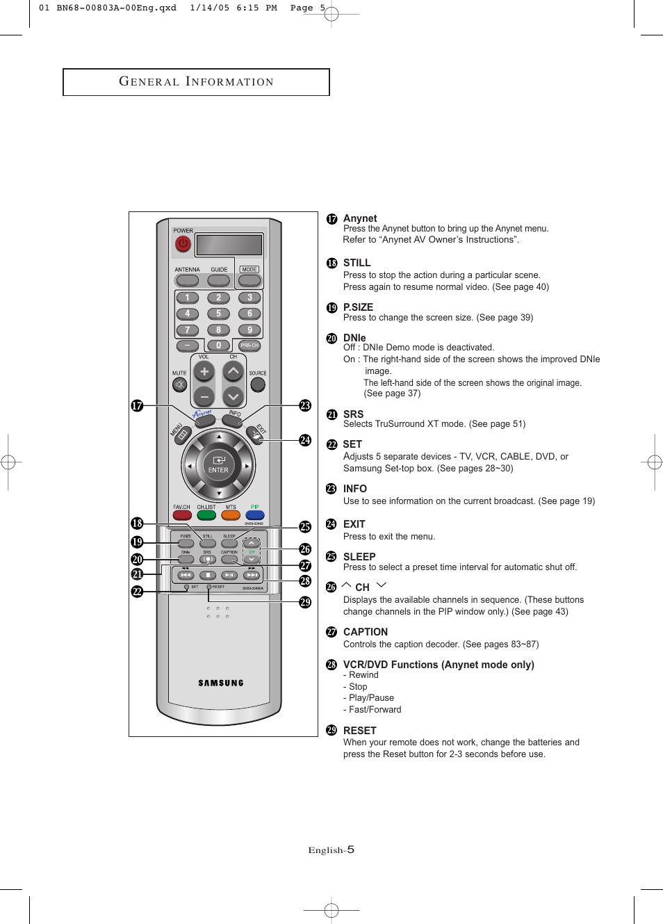 Samsung LNR408DX-XAA User Manual | Page 11 / 120