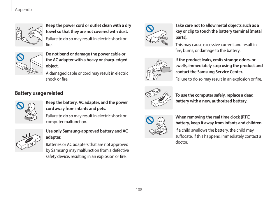 Battery usage related | Samsung NP940X3G-K03US User Manual | Page 108 / 147