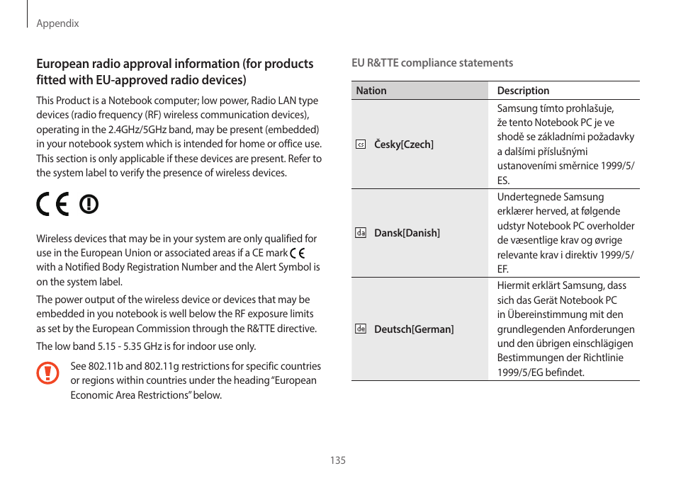 Samsung NP940X3G-K03US User Manual | Page 135 / 147
