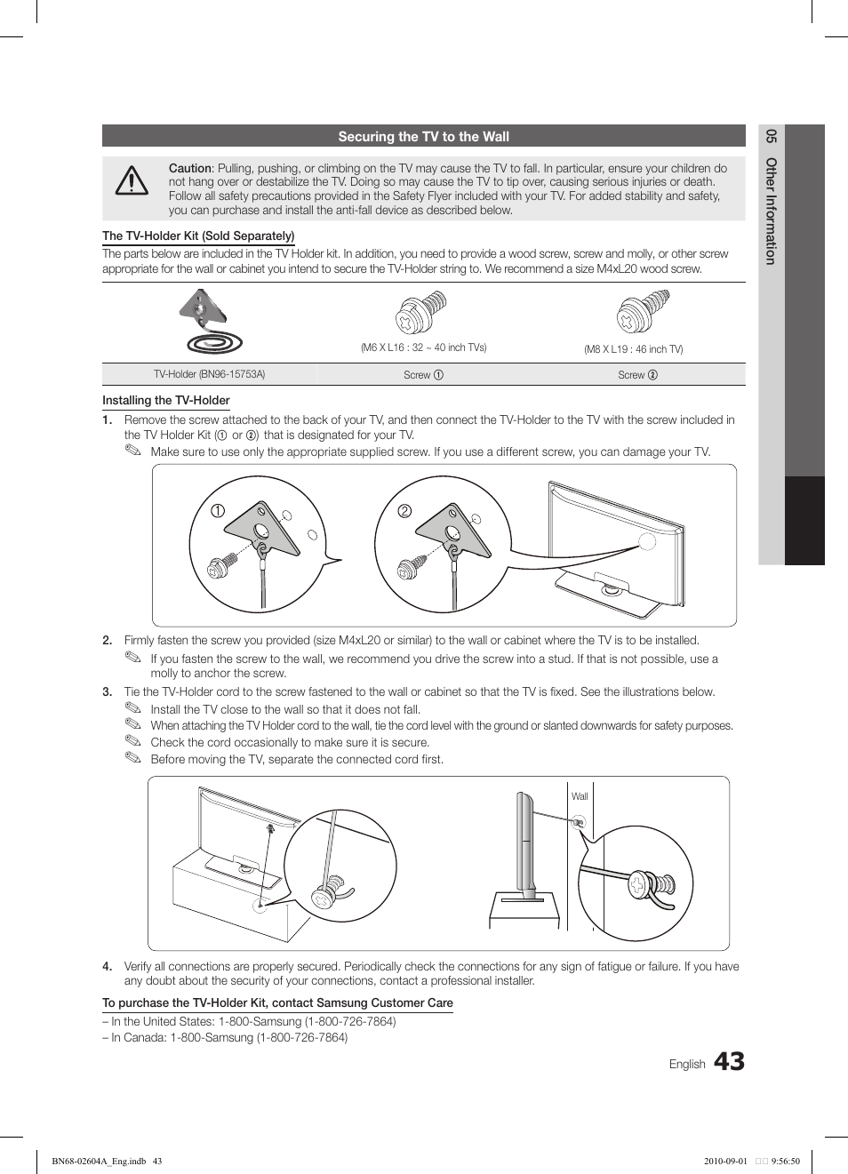 Samsung LN46C550J1FXZA User Manual | Page 43 / 50