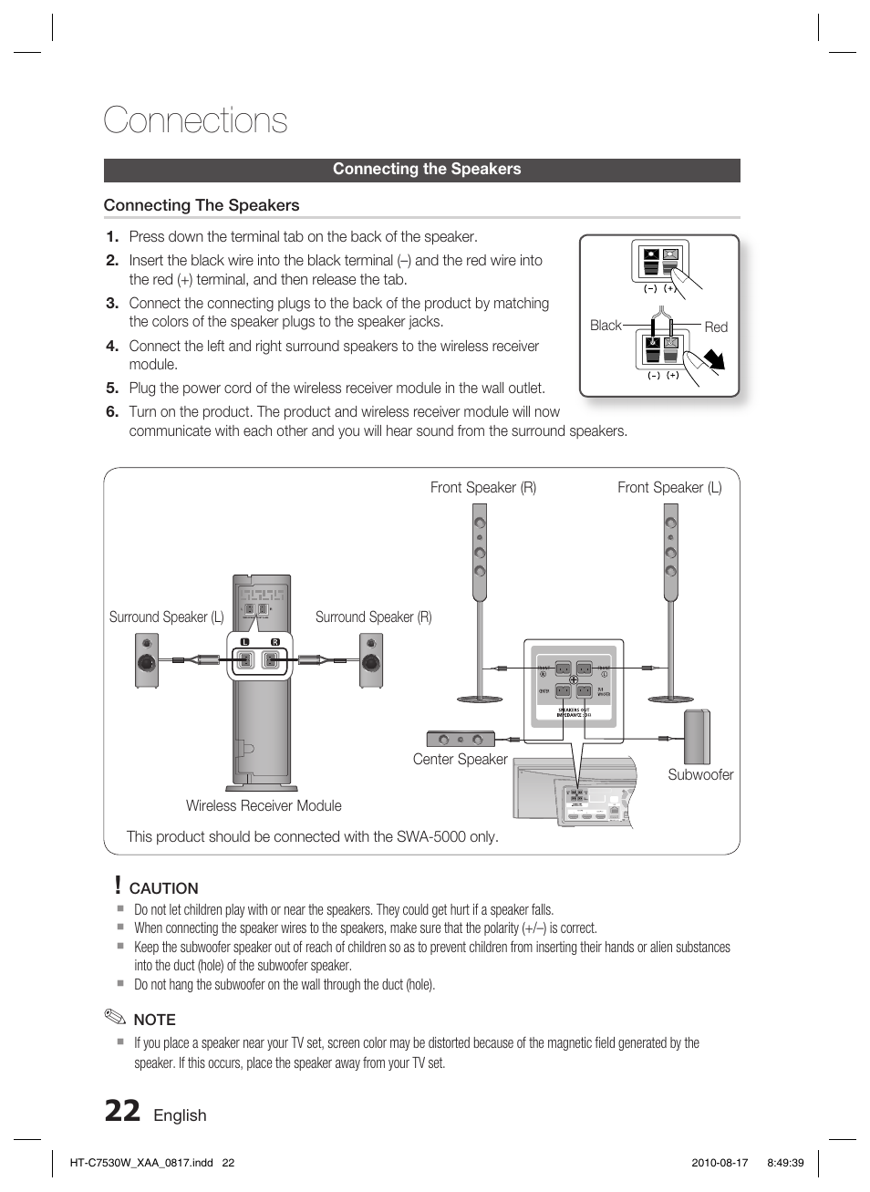 Connections | Samsung HT-C7530W-XAA User Manual | Page 22 / 72