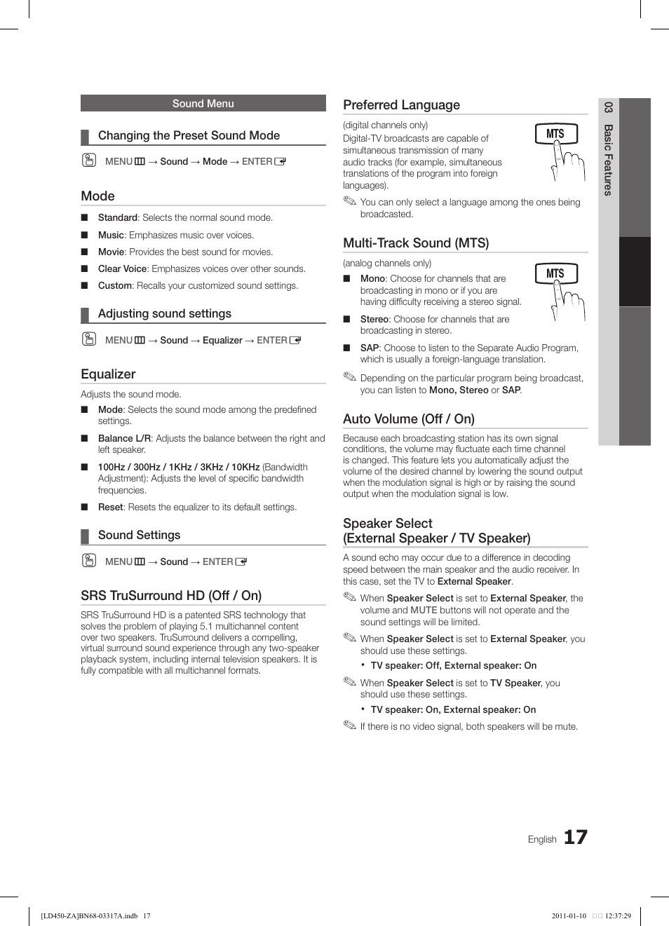 Samsung LN19D450G1DXZC User Manual | Page 17 / 36