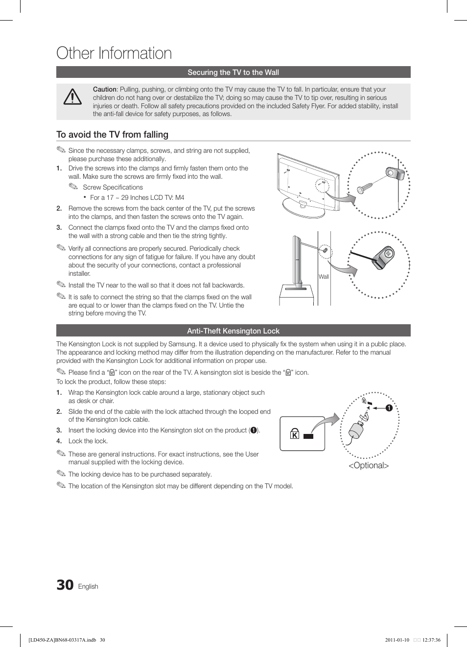 Other information | Samsung LN19D450G1DXZC User Manual | Page 30 / 36