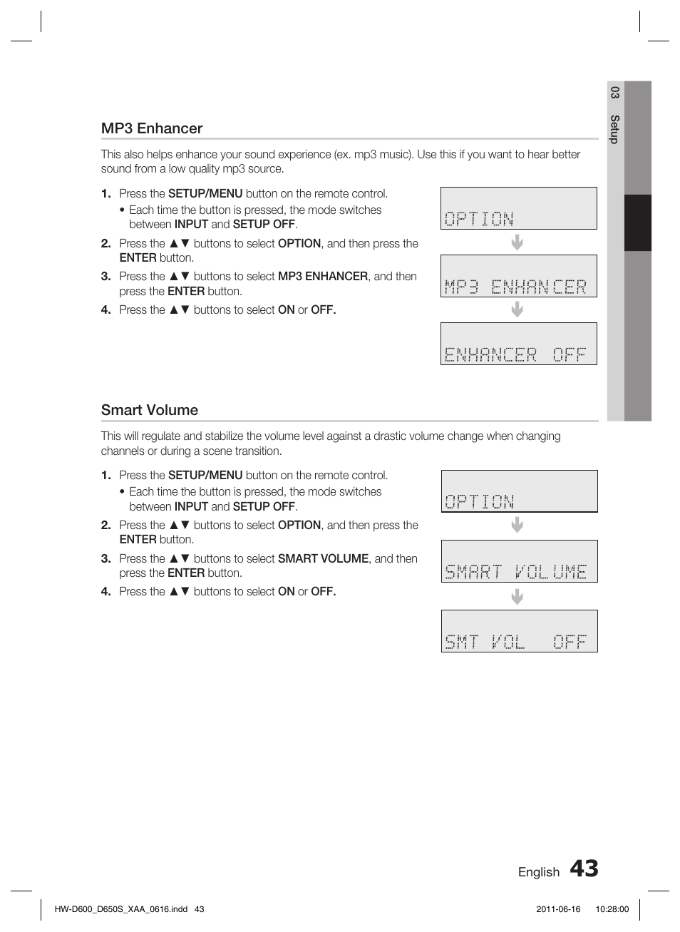 Samsung HW-D650S-ZA User Manual | Page 43 / 62