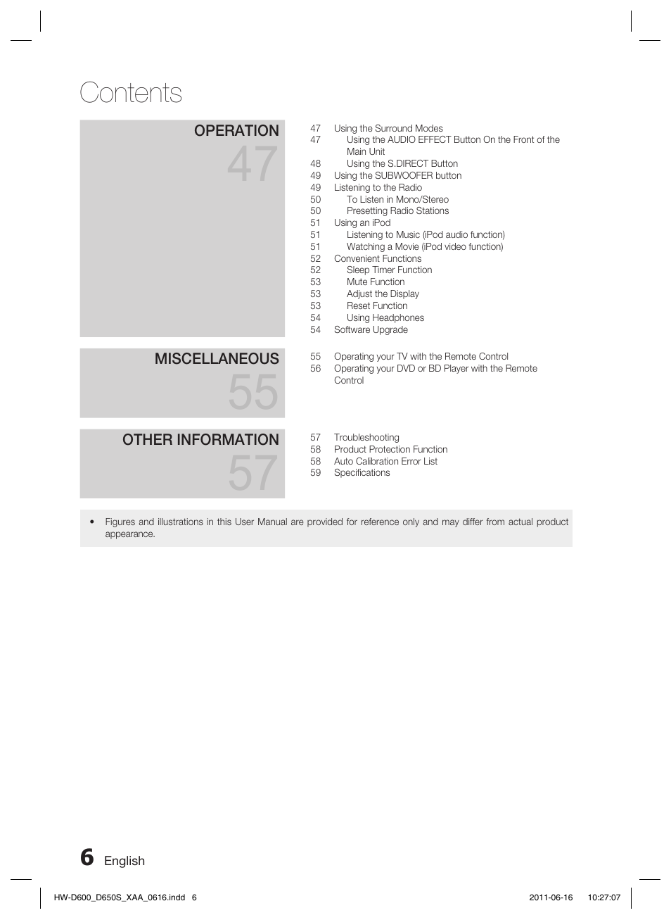 Samsung HW-D650S-ZA User Manual | Page 6 / 62