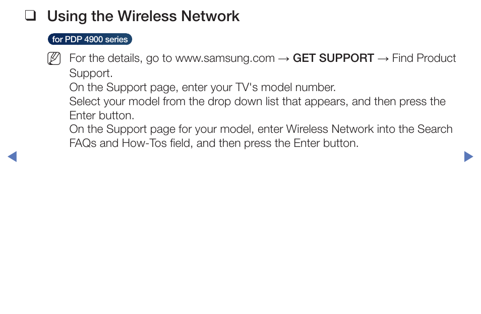 Using the wireless network | Samsung PN51F5300BFXZA User Manual | Page 127 / 129