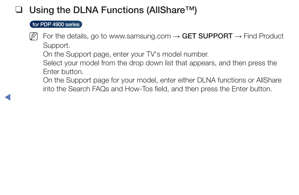 Using the dlna functions (allshare™) | Samsung PN51F5300BFXZA User Manual | Page 129 / 129