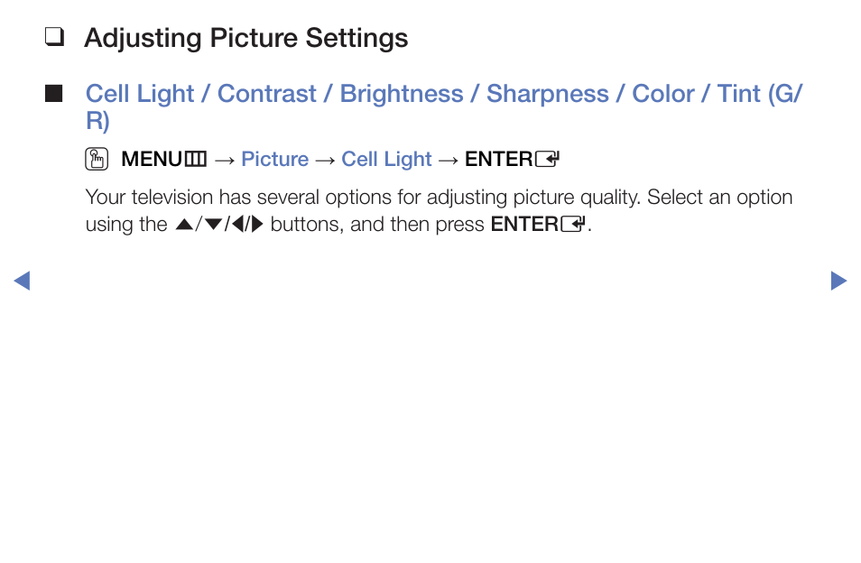 Adjusting picture settings | Samsung PN51F5300BFXZA User Manual | Page 38 / 129