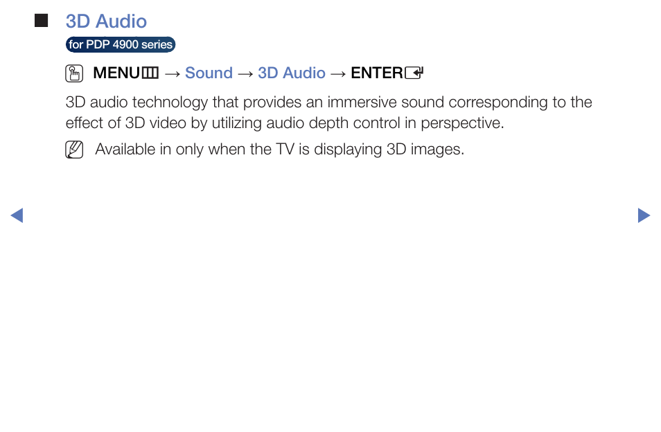 3d audio | Samsung PN51F5300BFXZA User Manual | Page 61 / 129