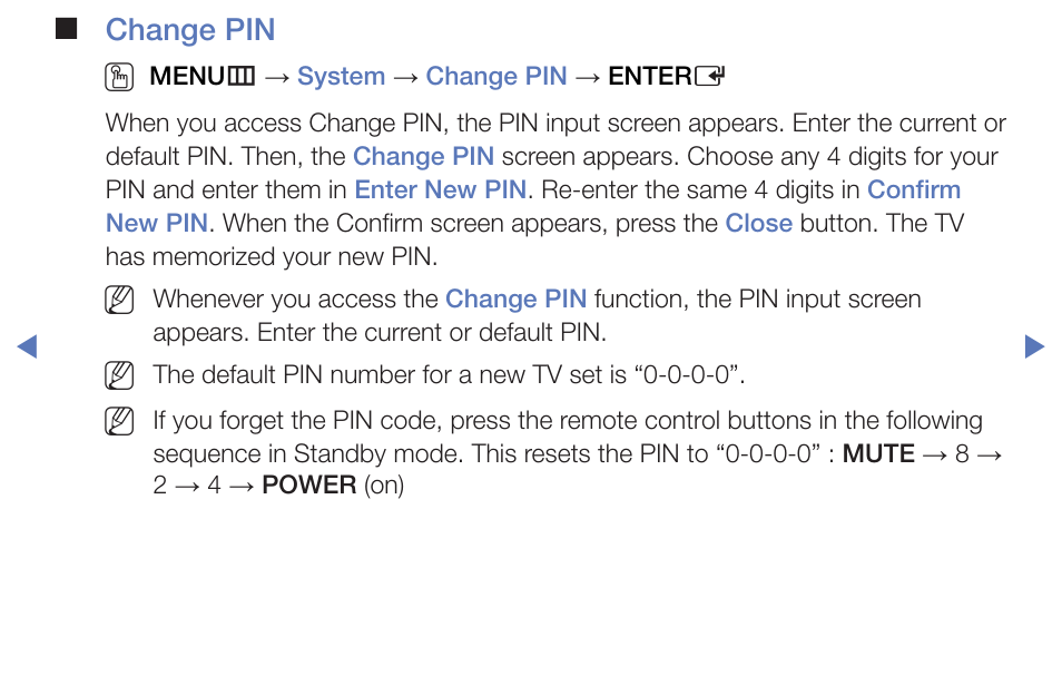 Change pin o | Samsung PN51F5300BFXZA User Manual | Page 84 / 129