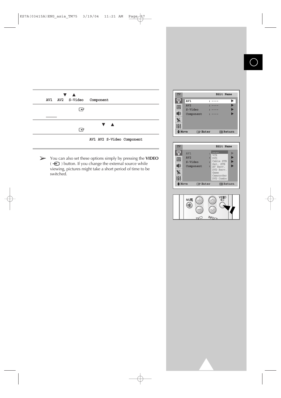 Samsung TXR2735X-XAA User Manual | Page 36 / 47