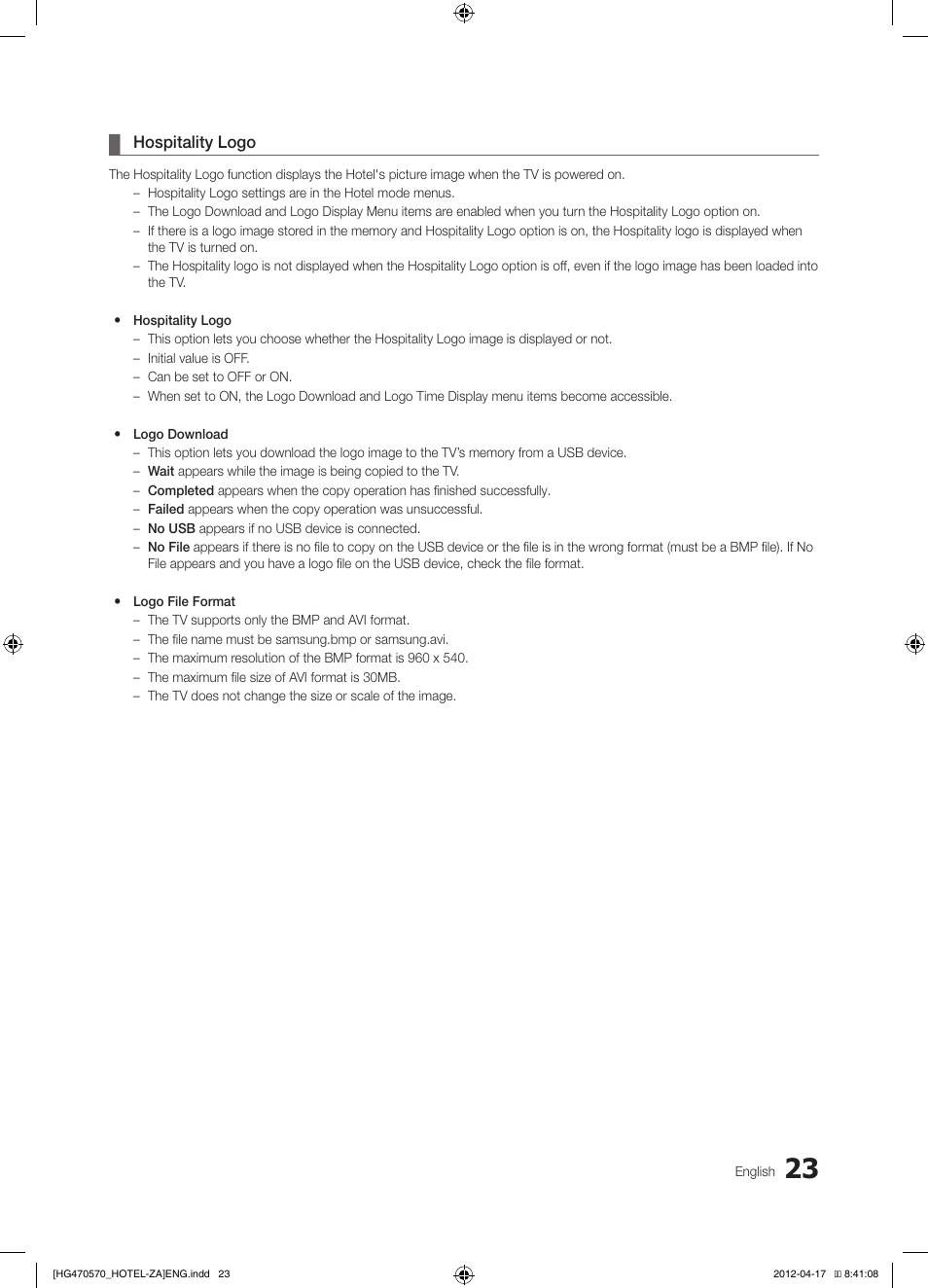 Samsung HG32NA470PFXZA User Manual | Page 23 / 43