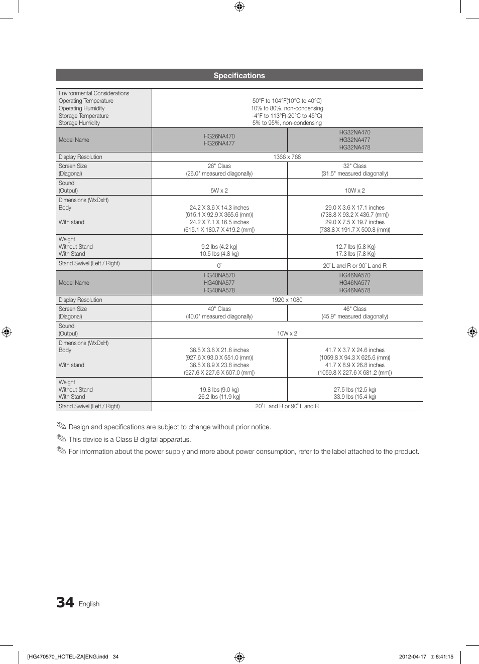 Samsung HG32NA470PFXZA User Manual | Page 34 / 43