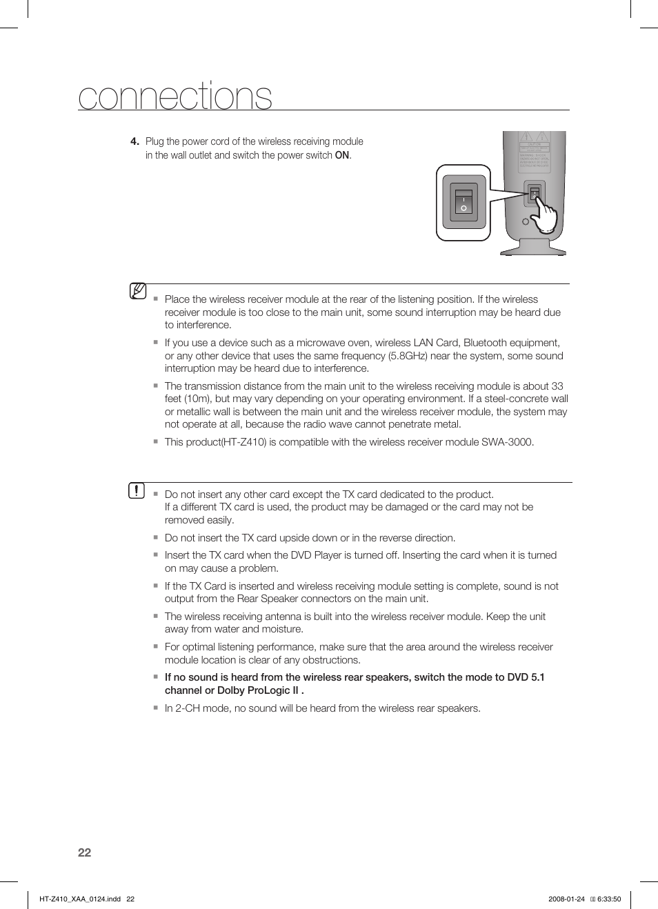 Connections | Samsung HT-Z410T-XAA User Manual | Page 23 / 71