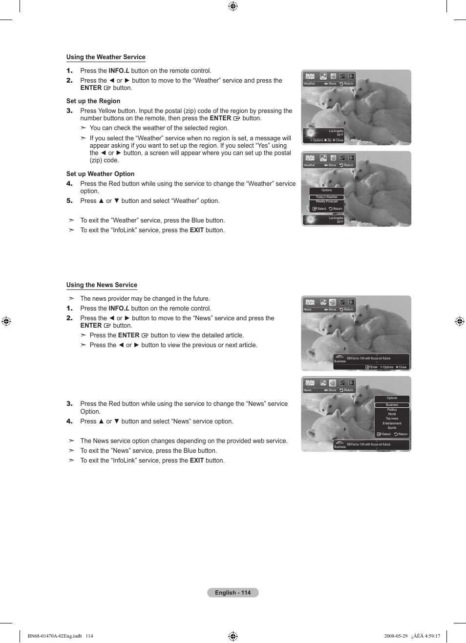 Samsung LN46A750R1FXZA User Manual | Page 116 / 273