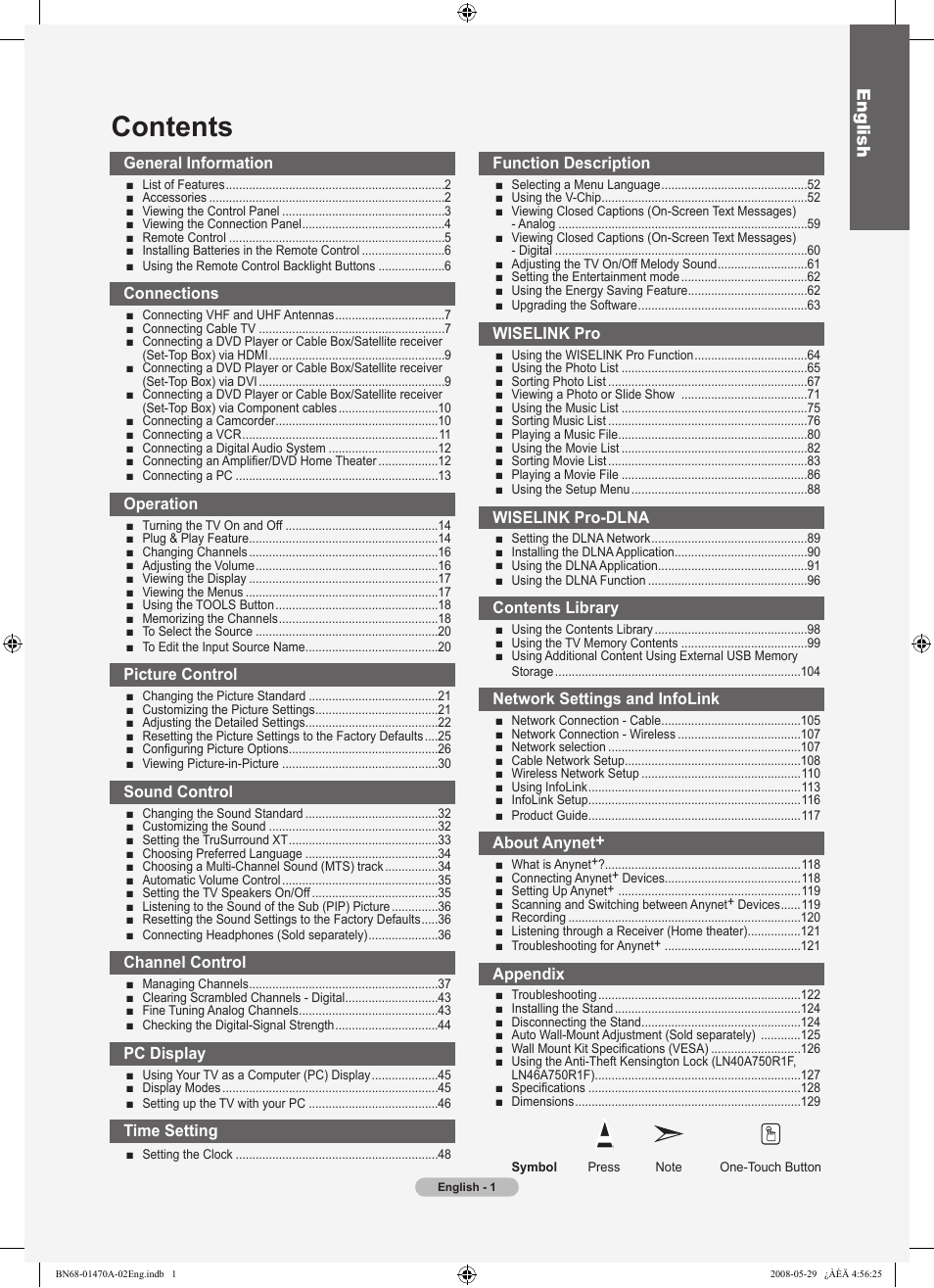 Samsung LN46A750R1FXZA User Manual | Page 3 / 273