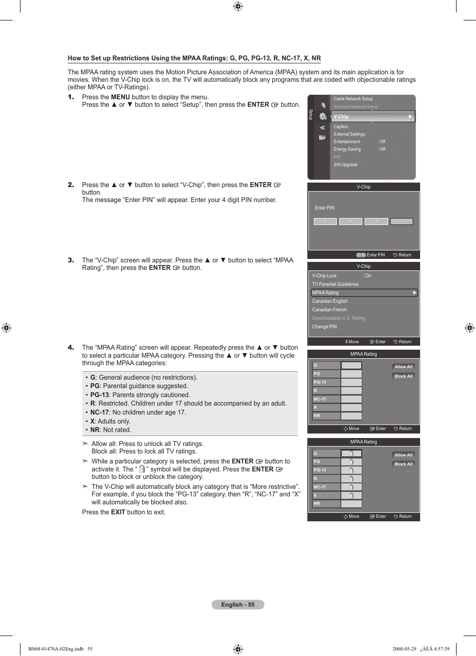 Samsung LN46A750R1FXZA User Manual | Page 57 / 273