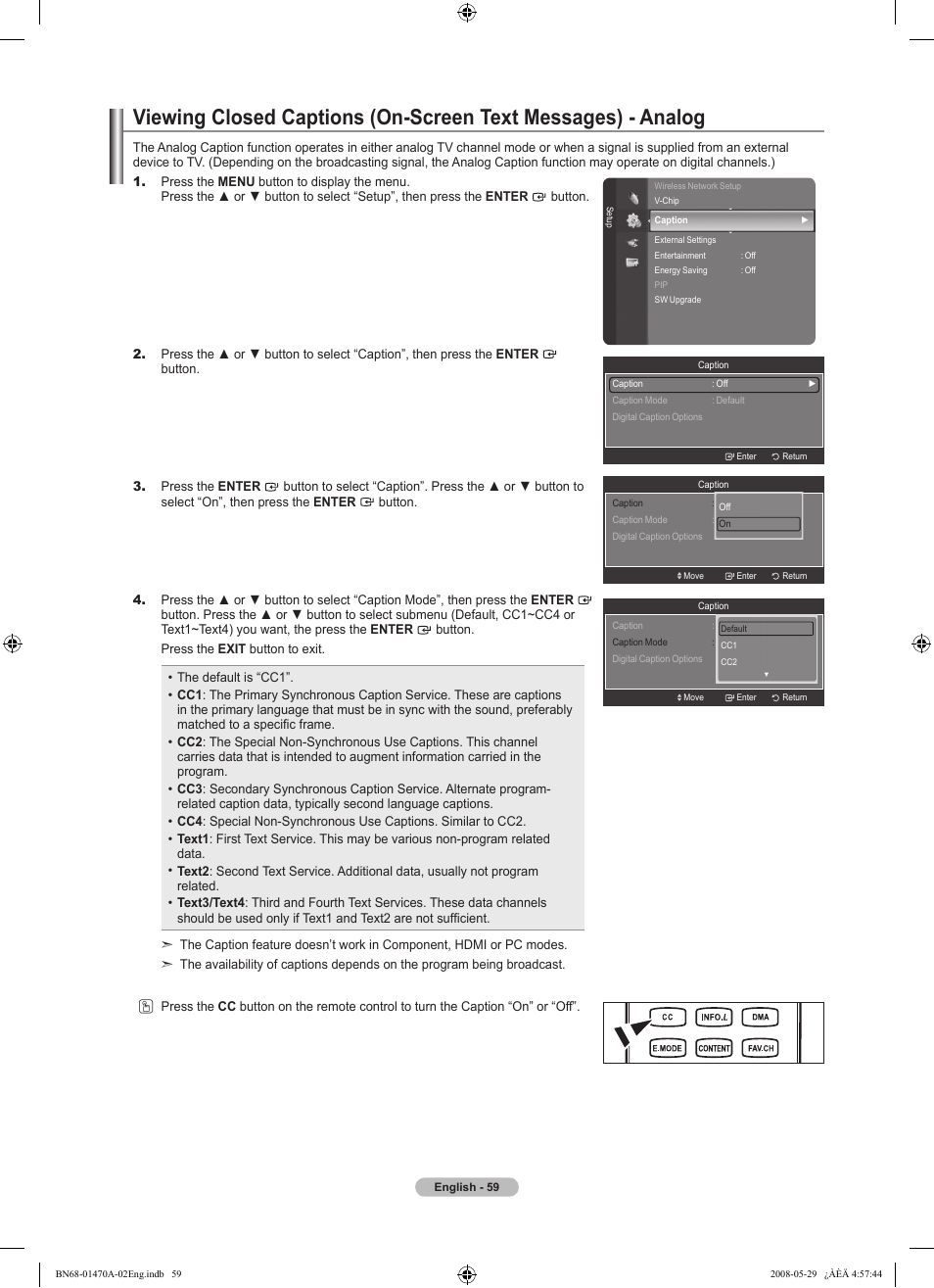 Samsung LN46A750R1FXZA User Manual | Page 61 / 273