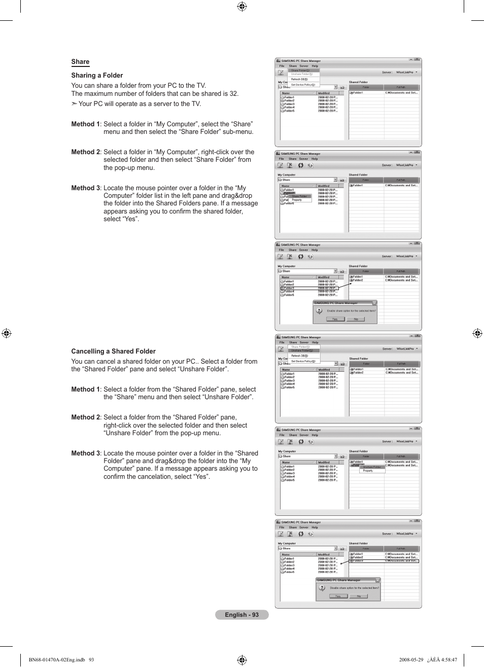 Samsung LN46A750R1FXZA User Manual | Page 95 / 273