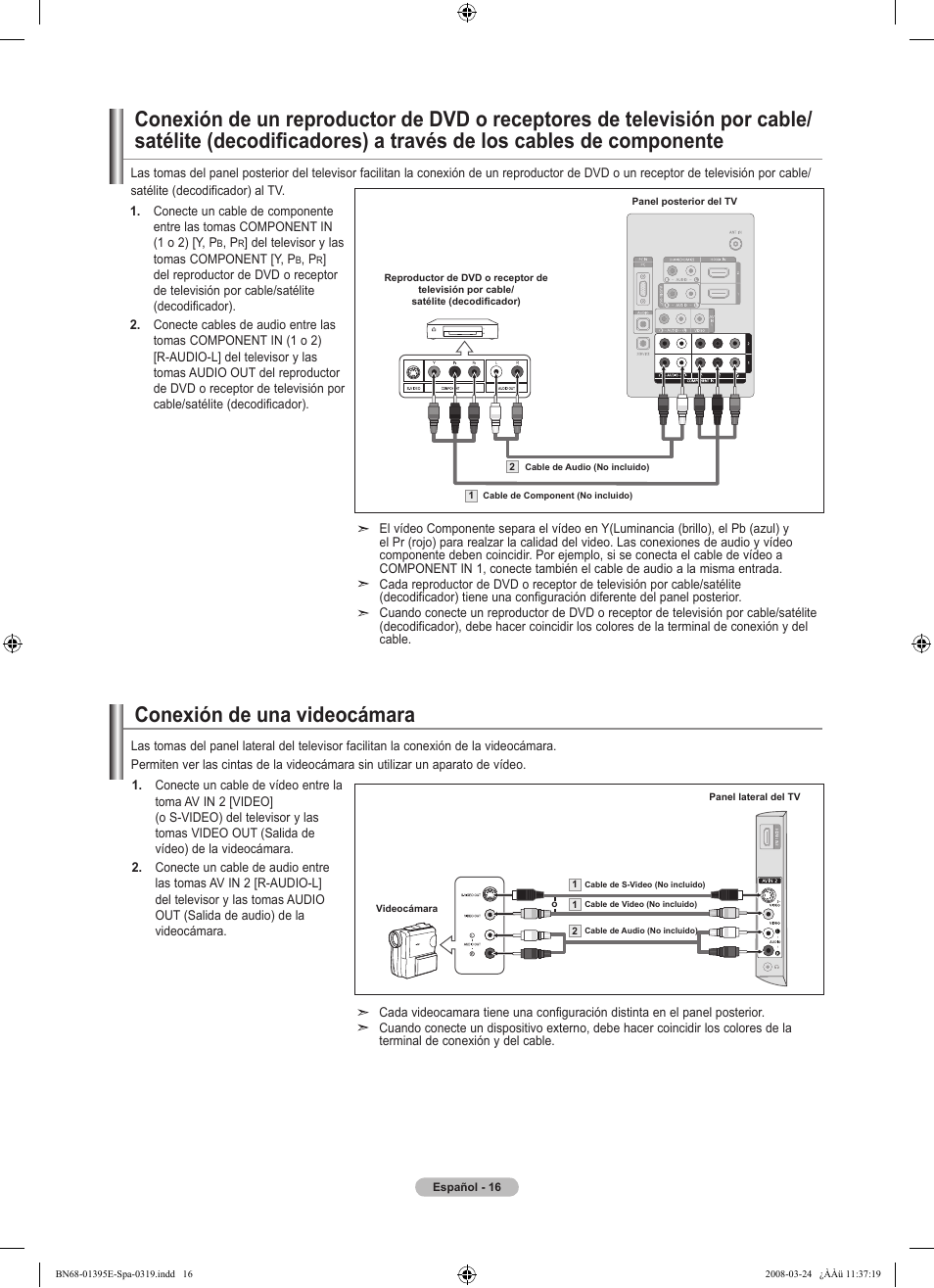 Conexión de una videocámara | Samsung LN37A450C1XZP User Manual | Page 80 / 125