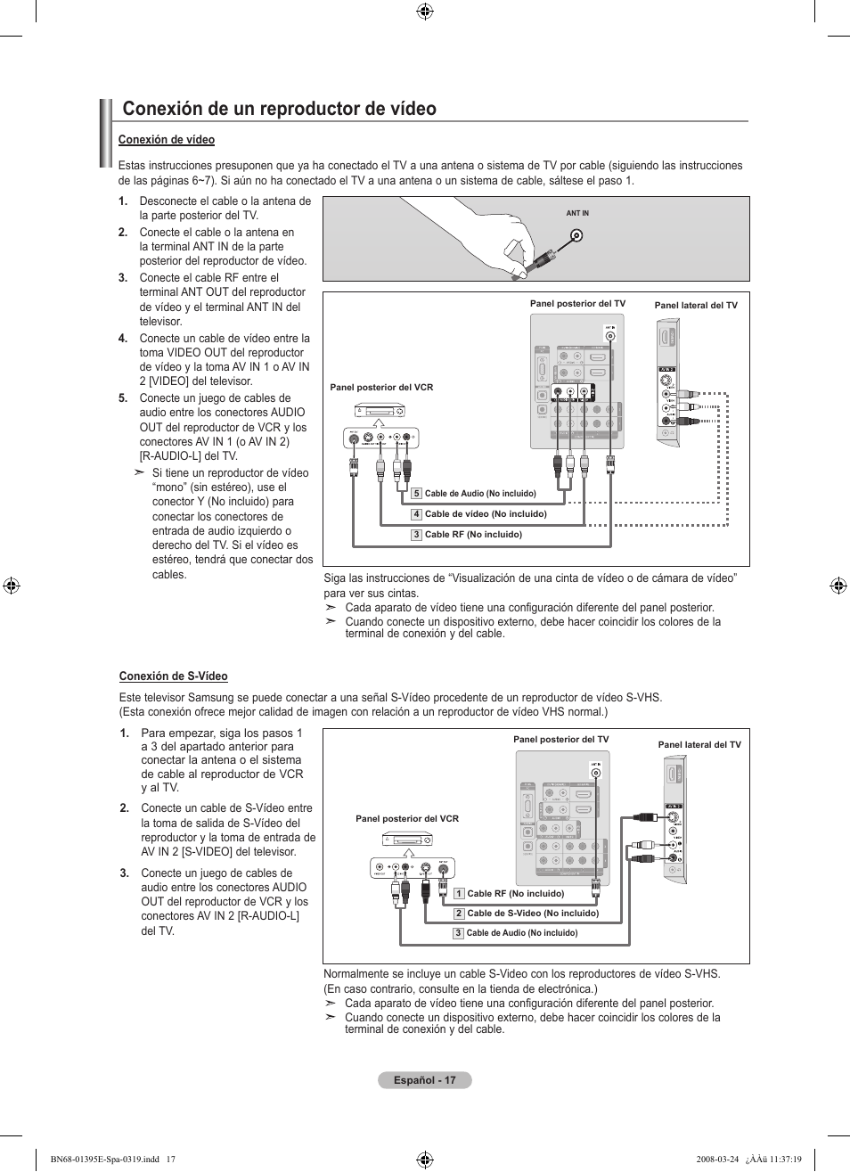 Conexión de un reproductor de vídeo | Samsung LN37A450C1XZP User Manual | Page 81 / 125
