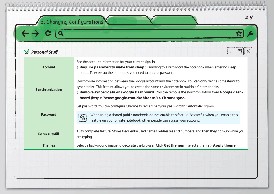 Changing conﬁ gurations | Samsung XE500C21-H01US User Manual | Page 29 / 41