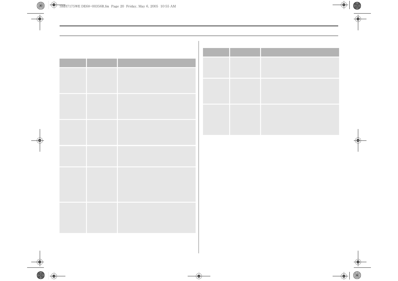 Sensor cooking guide, Cooking instructions | Samsung SMH7175CE-XAA User Manual | Page 20 / 32
