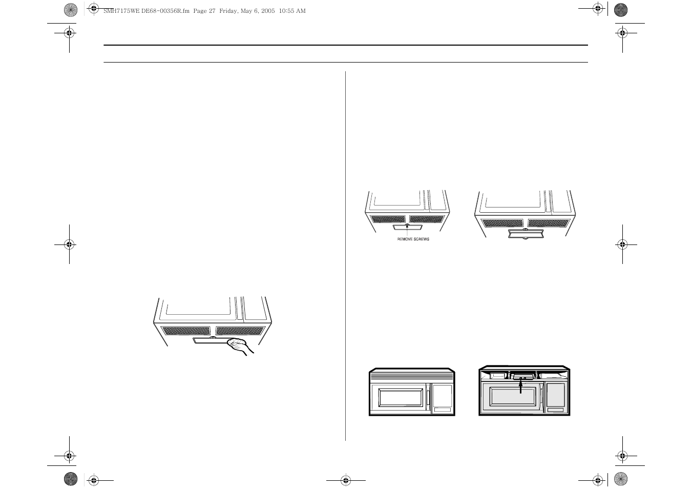 How to clean the outside, Light bulb replacement, Appendix how to clean the outside | Samsung SMH7175CE-XAA User Manual | Page 27 / 32