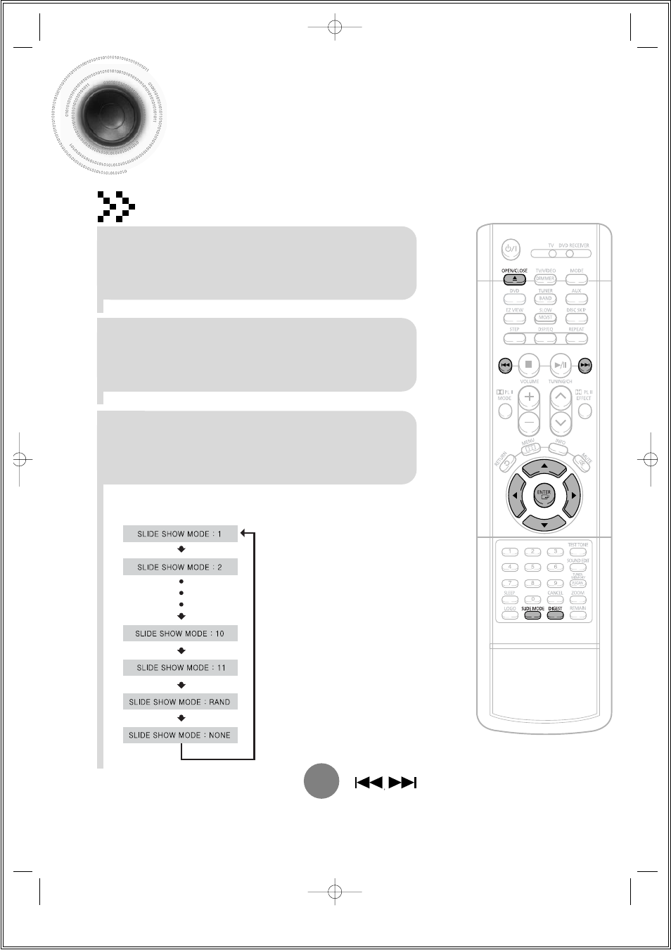 Jpeg file playback, Slide mode | Samsung HT-DS1860T-XAA User Manual | Page 28 / 78