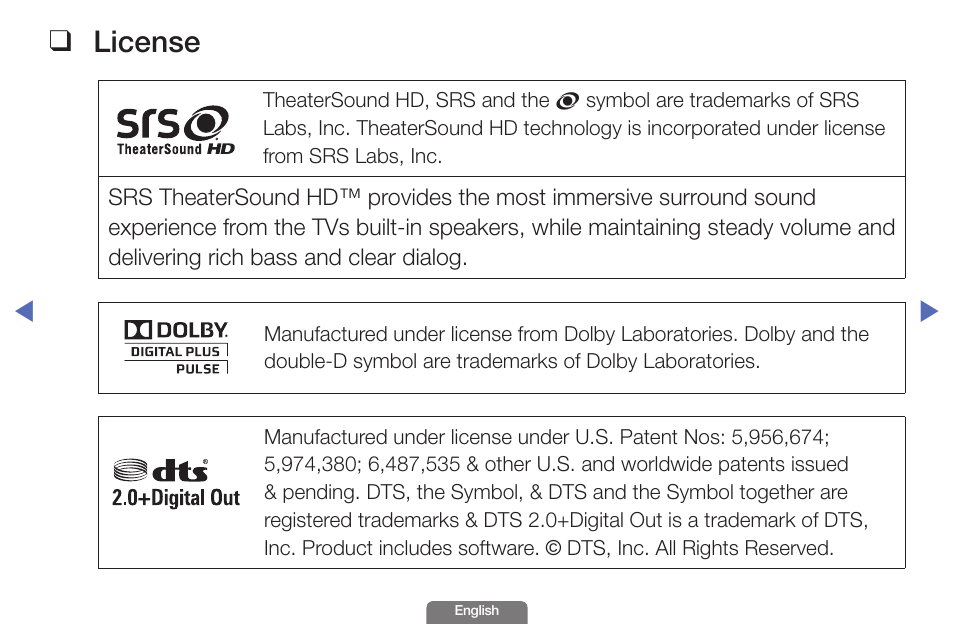 License | Samsung UN46EH6030FXZA User Manual | Page 191 / 192
