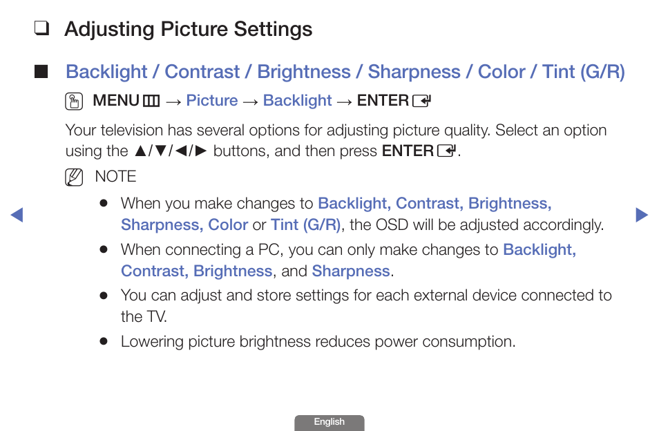 Adjusting picture settings | Samsung UN46EH6030FXZA User Manual | Page 23 / 192