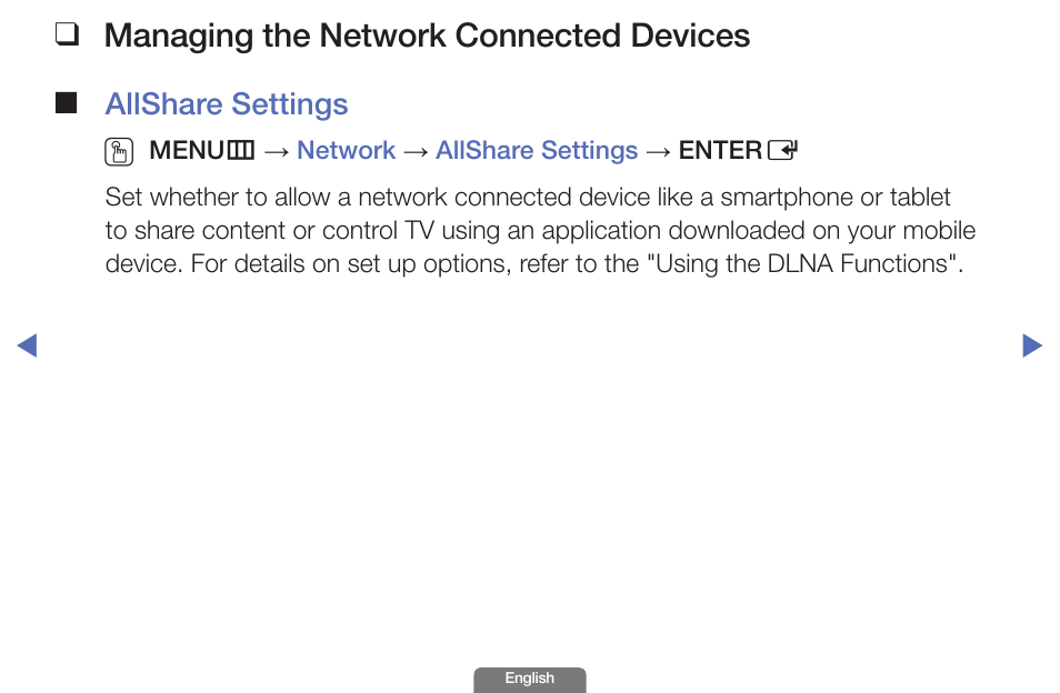 Managing the network connected devices | Samsung UN46EH6030FXZA User Manual | Page 81 / 192