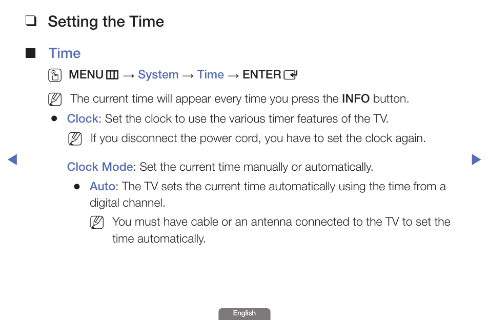 Setting the time | Samsung UN46EH6030FXZA User Manual | Page 84 / 192