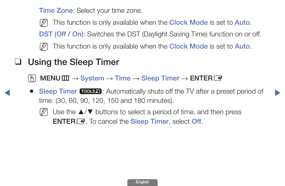 Using the sleep timer | Samsung UN46EH6030FXZA User Manual | Page 86 / 192