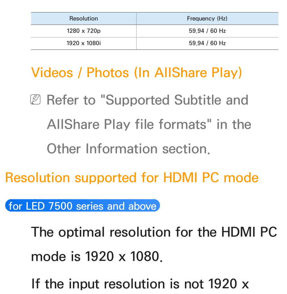 Videos / photos (in allshare play) | Samsung PL64E8000GFXZP User Manual | Page 261 / 658