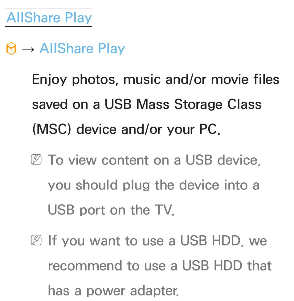 Allshare play | Samsung PL64E8000GFXZP User Manual | Page 441 / 658